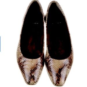 Size 8 - Stuart Weitzman Snake Skin Rubber Soled Flats.